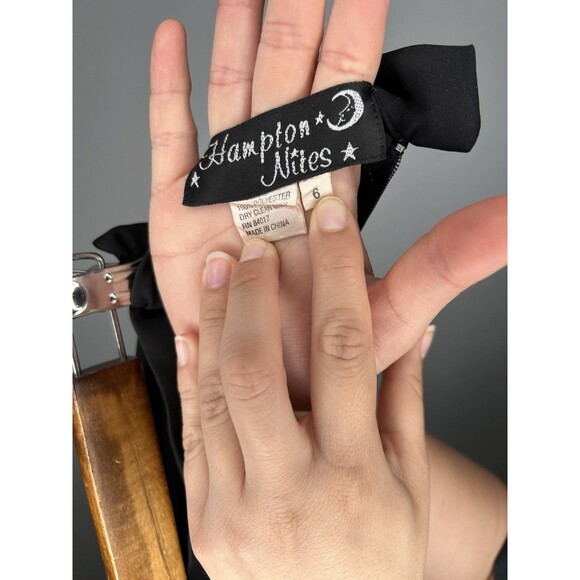 Vintage 90s Hampton Nites Fully Lined A Line Swing Black Skirt Size 6 - Picture 6 of 6